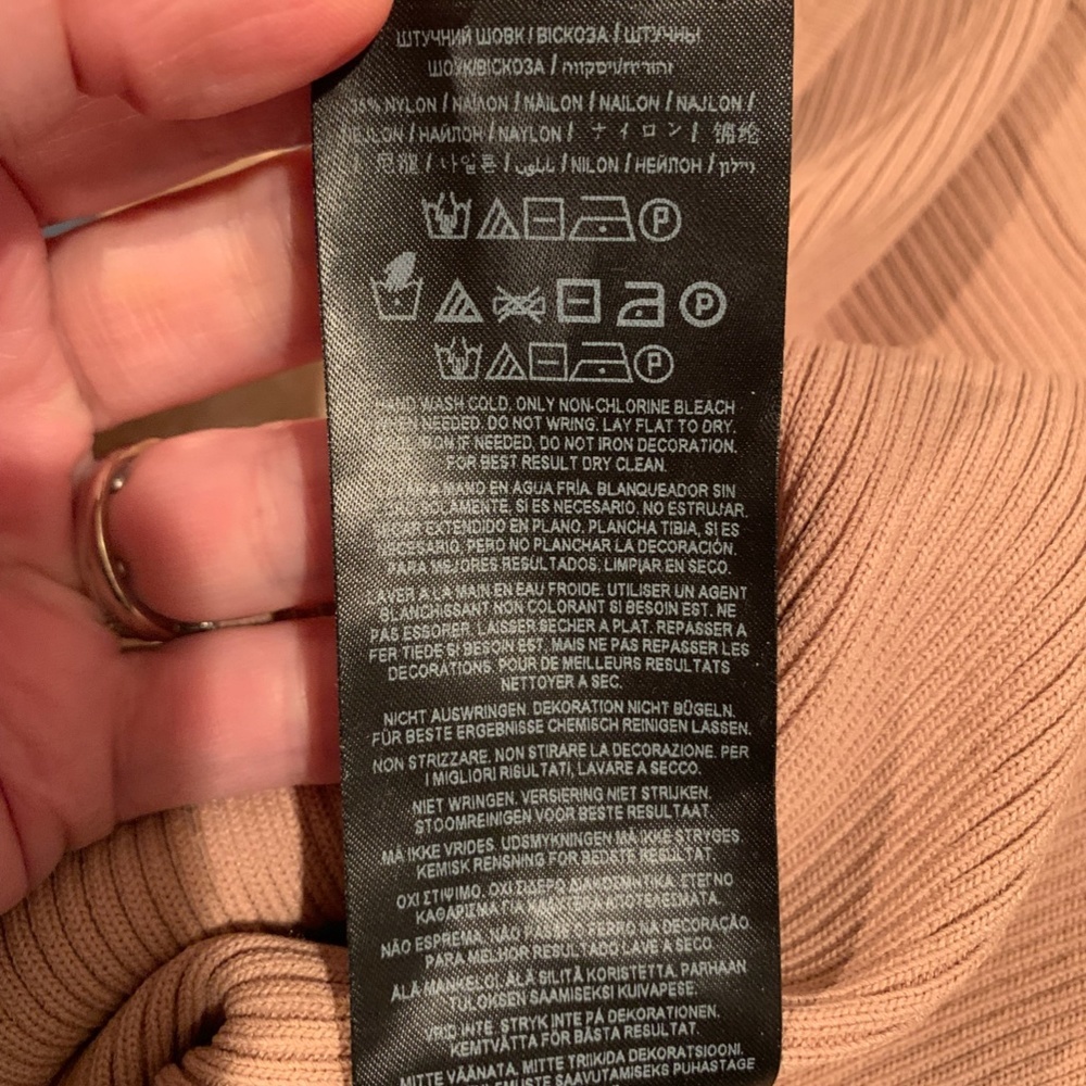 Guess Haley Ribbed Dress Tan Small - Picture 6 of 8